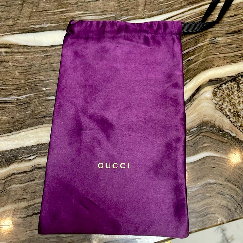 Gucci Purple Silk w Logo Sunglasses Case